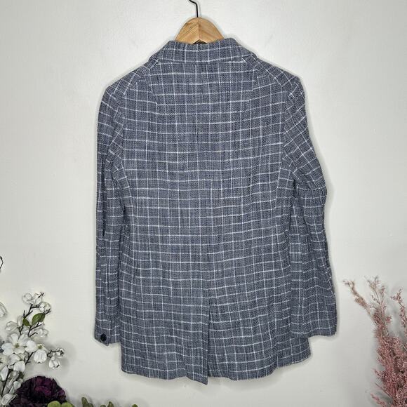 RAG & BONE Ames Desconstructed Check Tweed Relaxed Blazer Gray Sz S {3L44} - Picture 5 of 7
